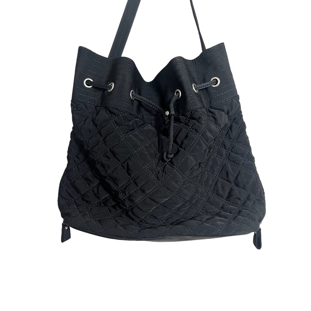 Vera Bradley Black Quilted Bucket Drawstring Bag